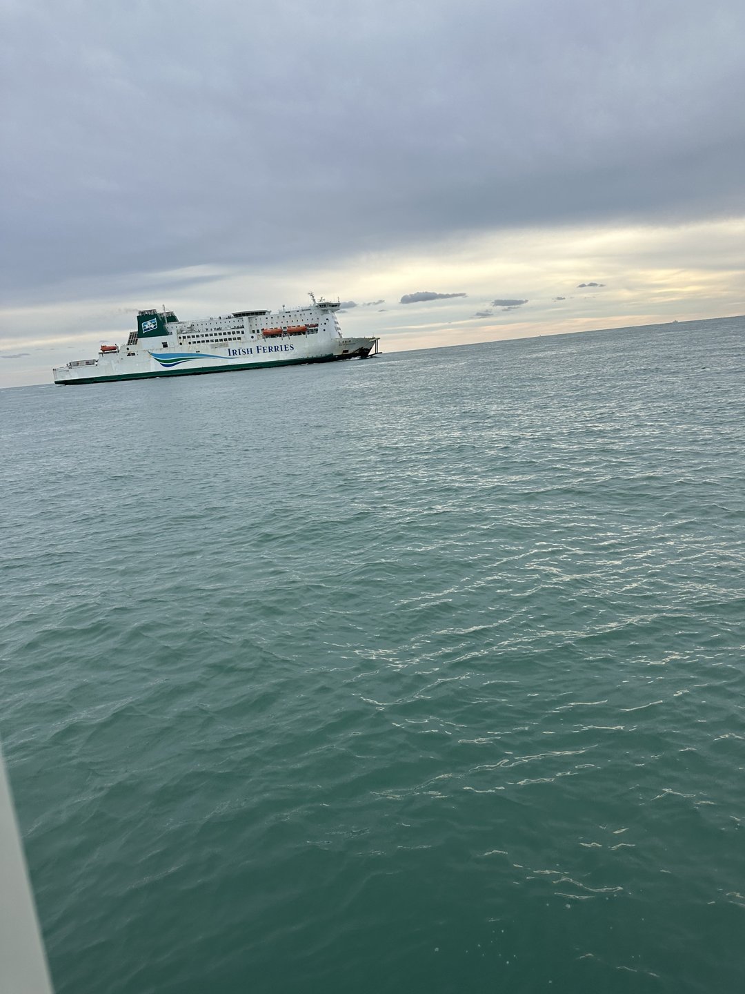 An Irish Ferries ship passing off Dover