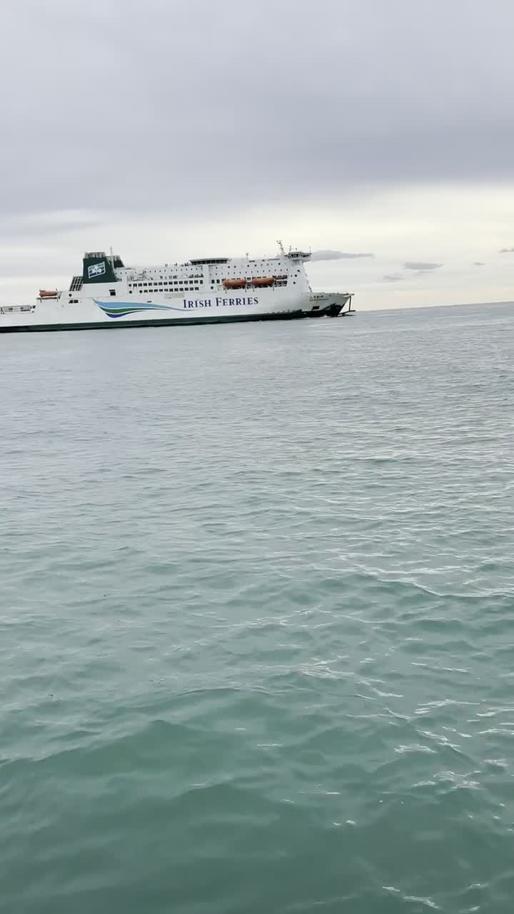 Short film of an Irish Ferries ship passing off Dover