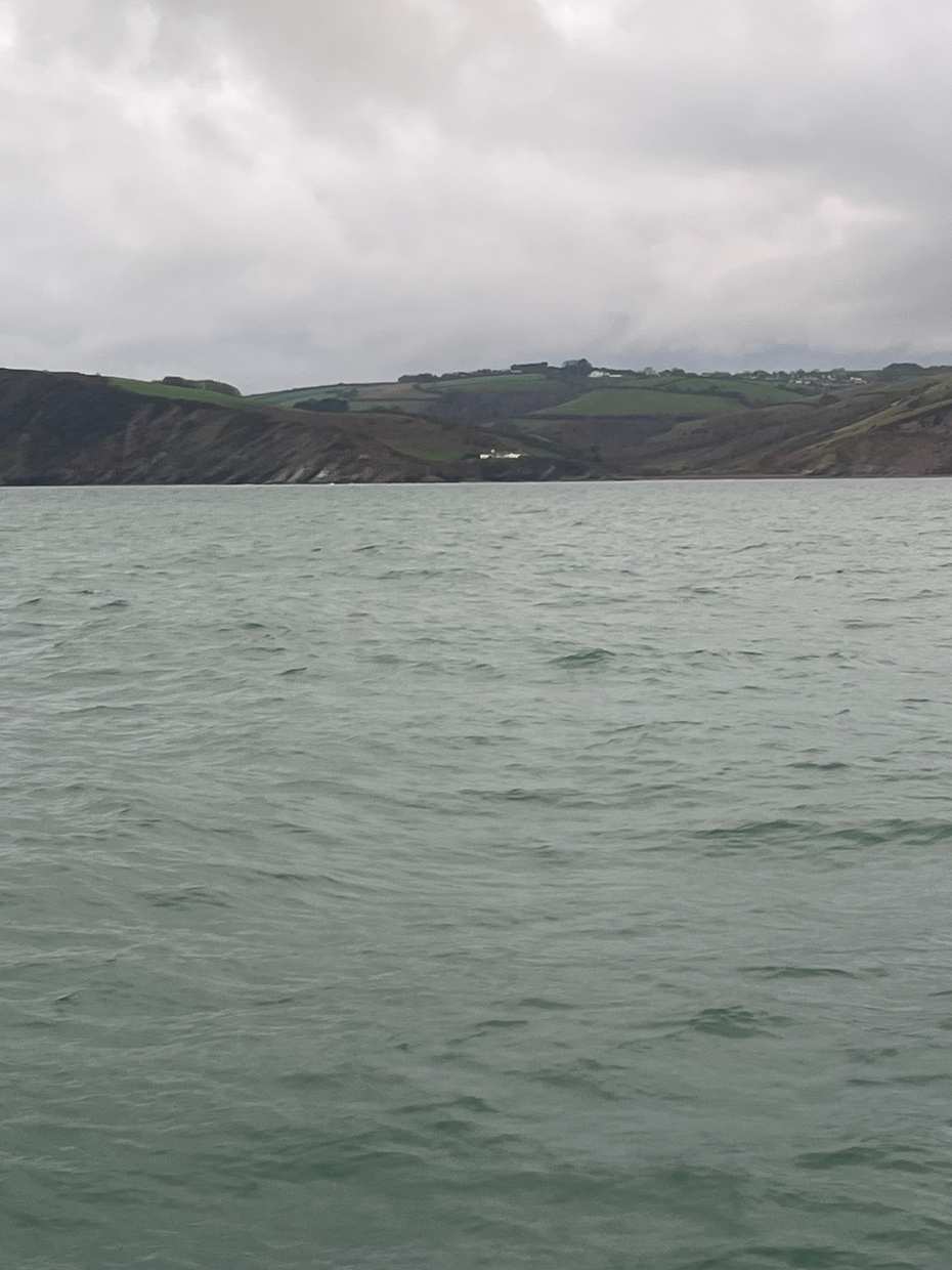 A view from the deck at sea on the way to Plymouth